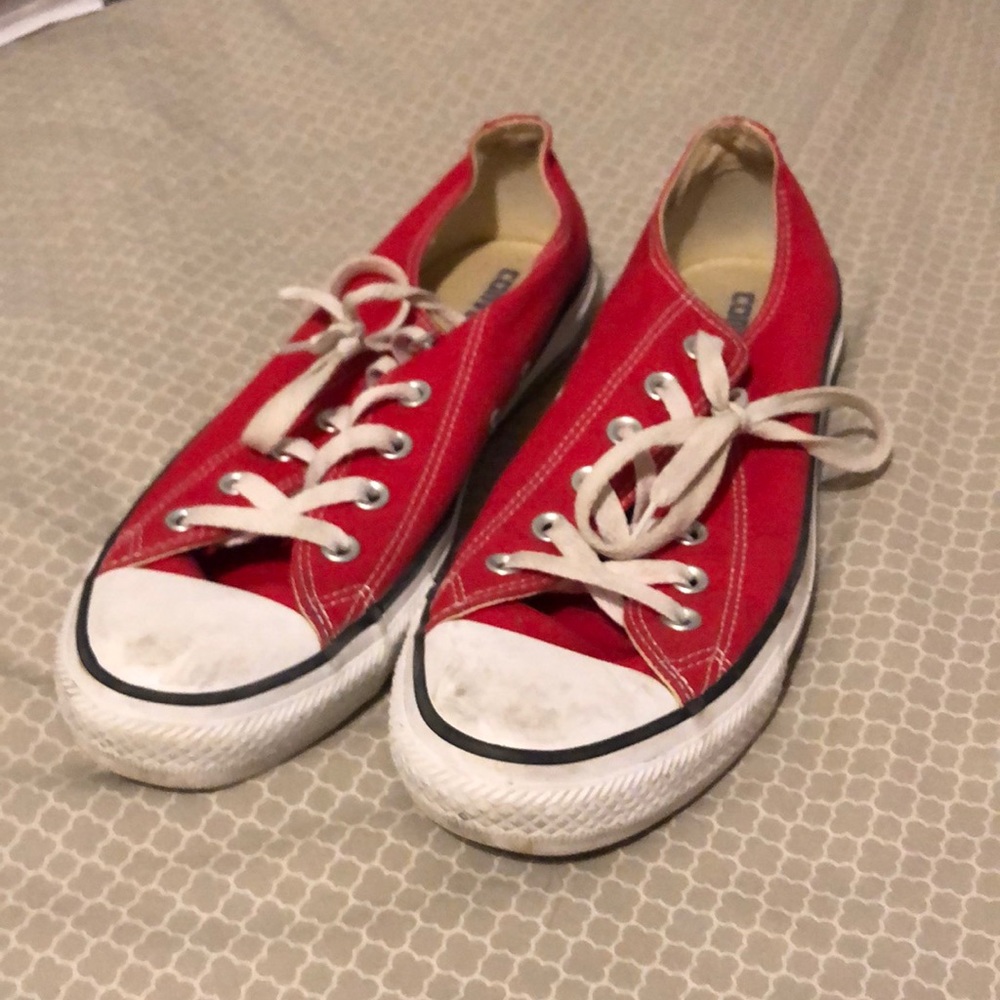 CONVERSE red low top sneakers